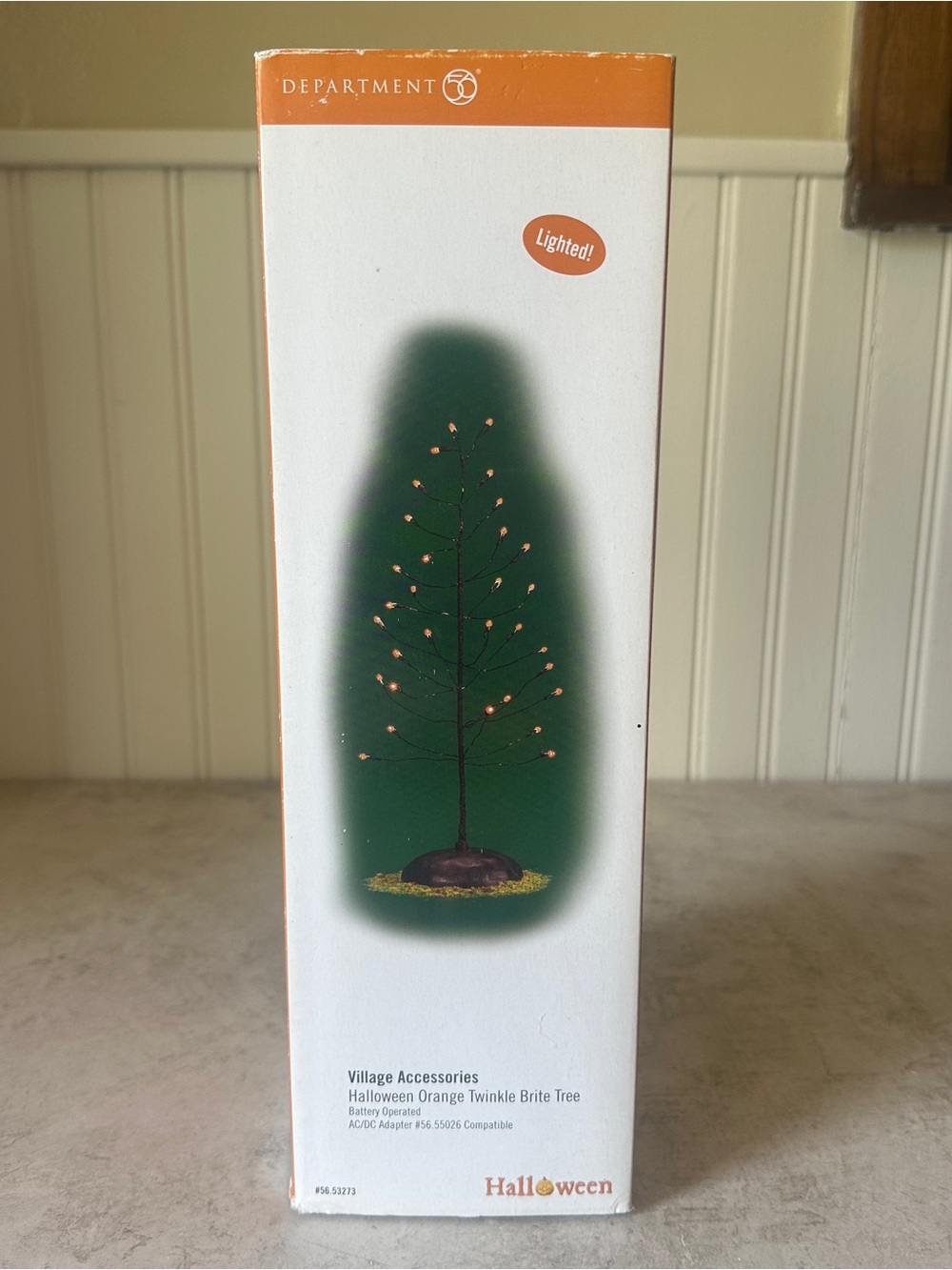 Dept 56 Halloween Orange Twinkle Brite Tree #53273 Lit Village Accessory W Box